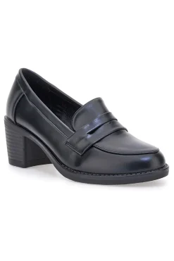 TALEMI Mocassini neri con tacco largo e mascherina PMM24923 Online