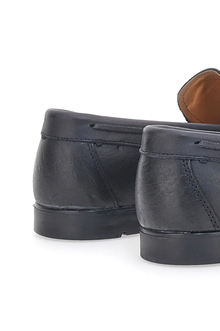 Uomo JERPOINT Mocassini Neri In Vera Pelle Made In Italy 07