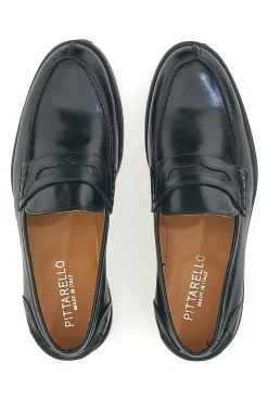 Uomo PITTARELLO Mocassini Neri In Vera Pelle Made in Italy 1