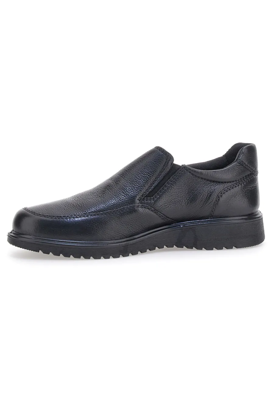 Uomo CLAREMORRIS Mocassini neri slip-on in pelle con elastici 18102995