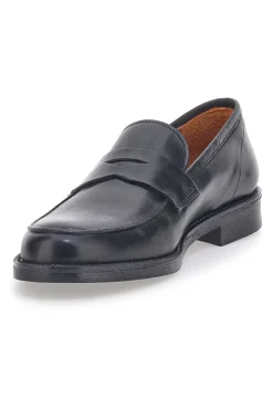 Uomo LONGFORD Mocassini Neri Vera Pelle 711