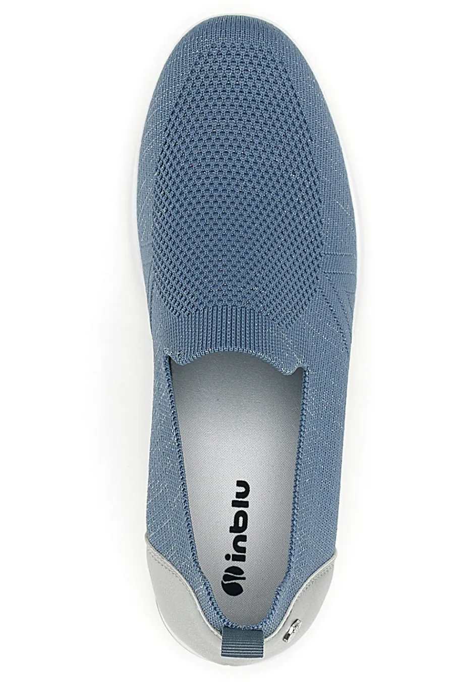 INBLU Mocassini Slip on blu in tessuto tecnico con zeppa 66IC AVIO New