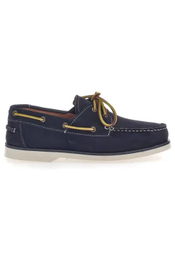 Uomo LONGFORD Mocassino Barca in Vera Pelle Blu 10
