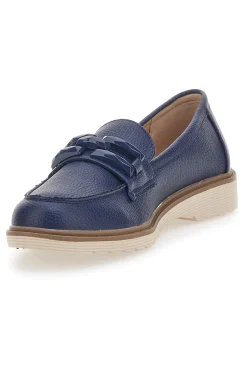 LE HAVRE PARIS Mocassino Blu con Catenella 526818 NAVY New