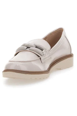 LE HAVRE PARIS Mocassino Lucido Beige con Catenella 526817 Outlet