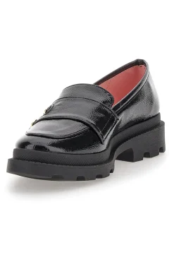 PITTARELLO GLAM Mocassino Vernice Nera 66FC SCHWARZ New