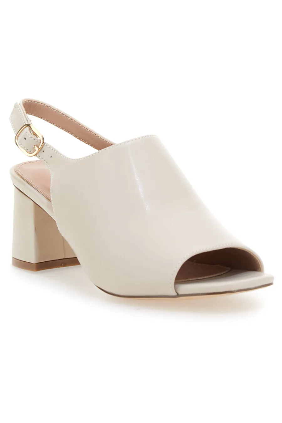 FIRST LADY Nudefarbene Sandalen mit Riemen hinten und Öffnung vorne P545 NACKT Clearance