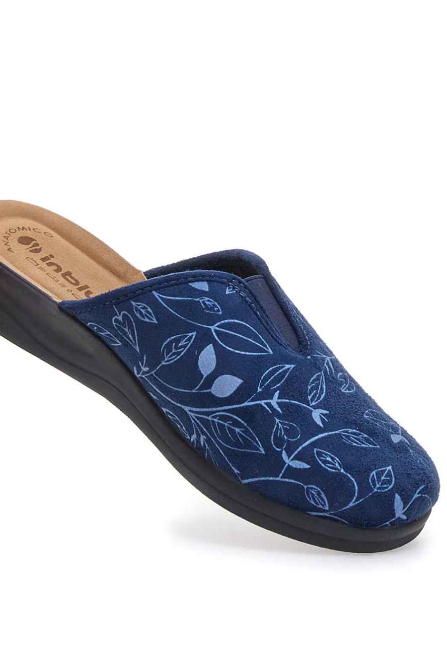 Donna INBLU Pantofola blu con fantasia floreale e sottopiede anatomico 49CF