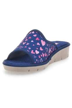 Donna LINEA COMODA Pantofole Blu con Punta Aperta 6974P