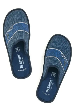 Uomo FLY NATURE Pantofole Blu 196