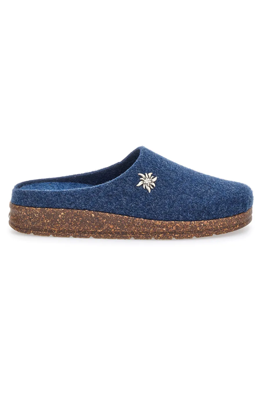 Donna STELLA DEL NORD Pantofole Blu in Feltro con Fiore in Metallo e Plantare Estraibile Pittarello Bio6