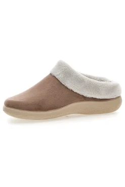 Donna DOREA Pantofole marroni con bordo in pelo SE350