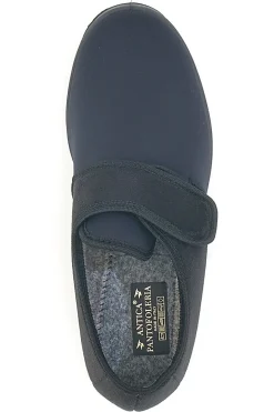 Uomo ANTICA PANTOFOLERIA Pantofole nere con chiusura a strappo 58