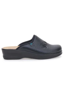 FLY FLOT Pantofole nere con ricamo floreale e plantare forato 90630Q512B Online