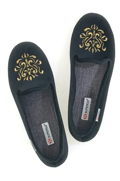 Donna SUPERGA Pantofole Nere con Soletta Estraibile e Suola in Gomma 10272