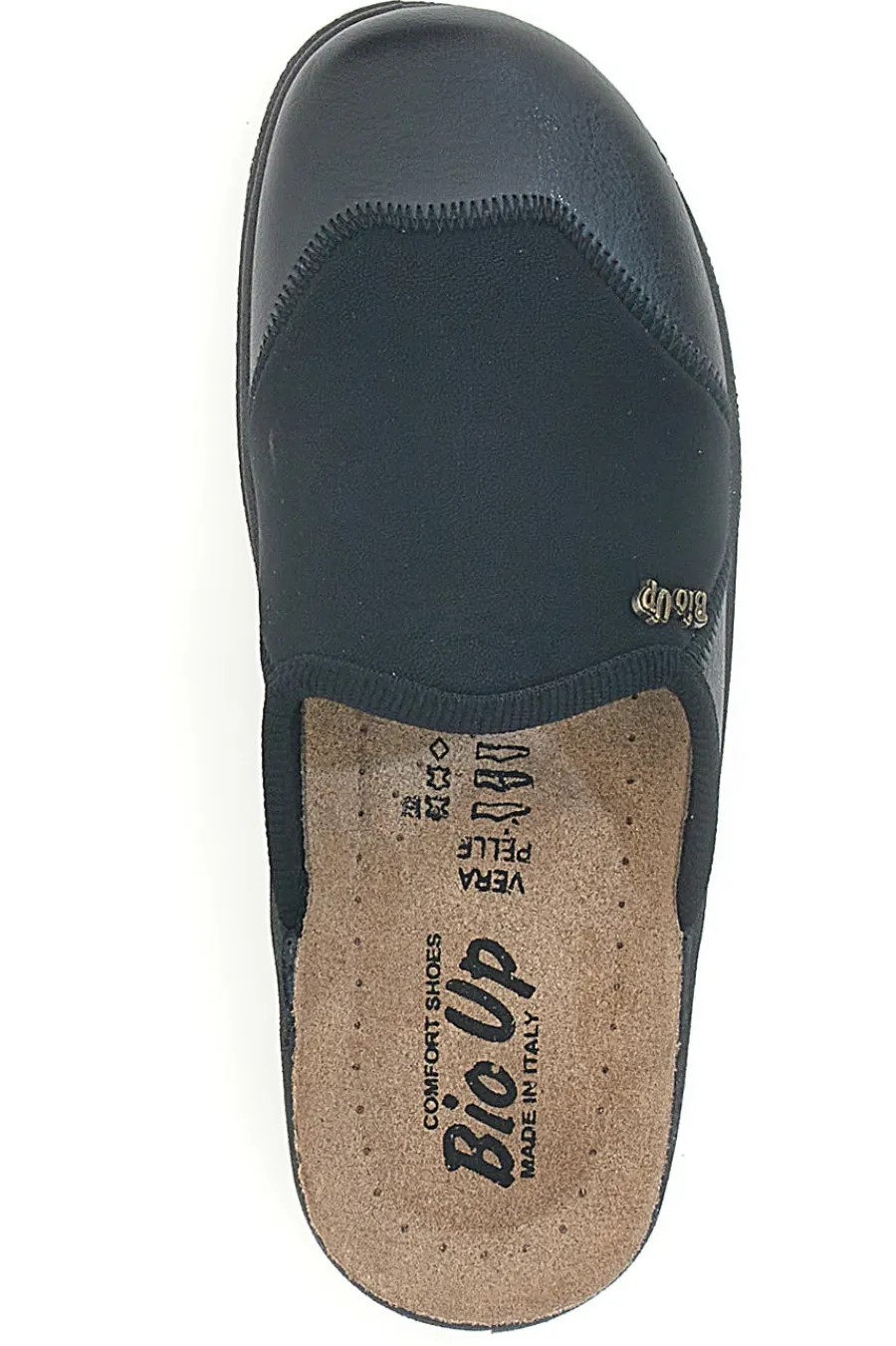 Uomo BIO UP Pantofole nere con suola in vera pelle 6