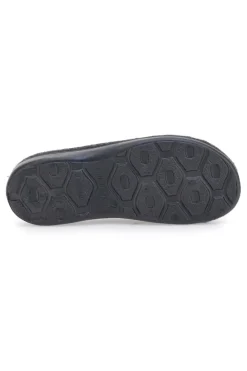 Donna GRAZIE Pantofole Nere in Feltro con Catena Color Canna di Fucile 3004d