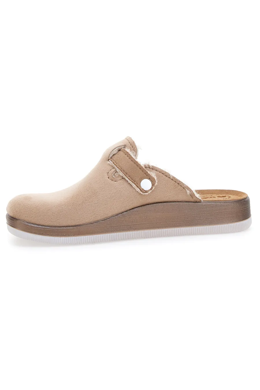 Donna INBLU Pantofole nude con pelo interno e suola bianca 20 ct