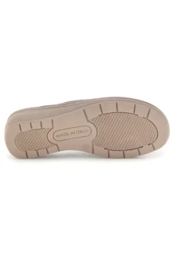 LINEA COMODA Pantofole Tortora con fascia traforata 7555 TAUPE New
