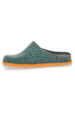 Donna INBLU Pantofole verdi con bordo arancione CS