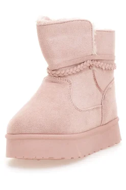GRAZIE GIRL Pinkfarbene Stiefeletten mit Glitzerherz und warmem Fellfutter