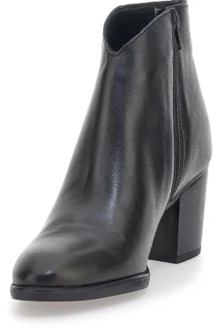 PITTARELLO GLAM 45660 e Lederstiefeletten mit mittelhohem Absatz SCHWARZ Discount