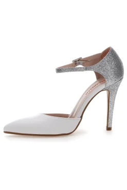 PITTARELLO ROMANTIC 443 Weiße Hochzeitspumps WEIß, SILVER Best