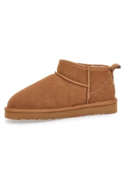 Donna PITTARELLO WOW Pittarello – Wow 3550 – Stiefeletten im Slipper-Stil aus Wildleder in Kamelbraun mit Pelzfutter