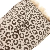 Donna BASILE Pochette beige animalier con frange CLASS BA22225