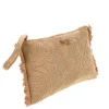 Donna BASILE Pochette beige fantasia floreale con frange CLASSBA22209