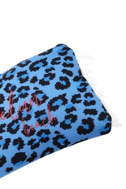 Donna SELUN BEACH Pochette Mare Blu con Stampa Animalier 261005