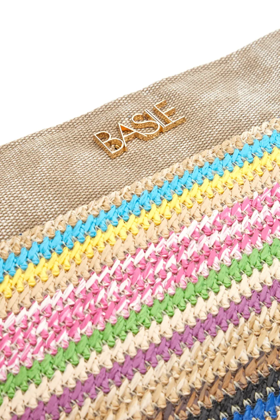 Donna BASILE Pochette mare multicolore in tessuto naturale con fantasia etnica 22102