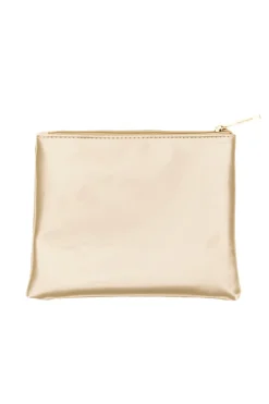LAURA BIAGIOTTI Pochette Oro con Monogramma in Rilievo e Chiusura a Zip LB26S-284-1/G
