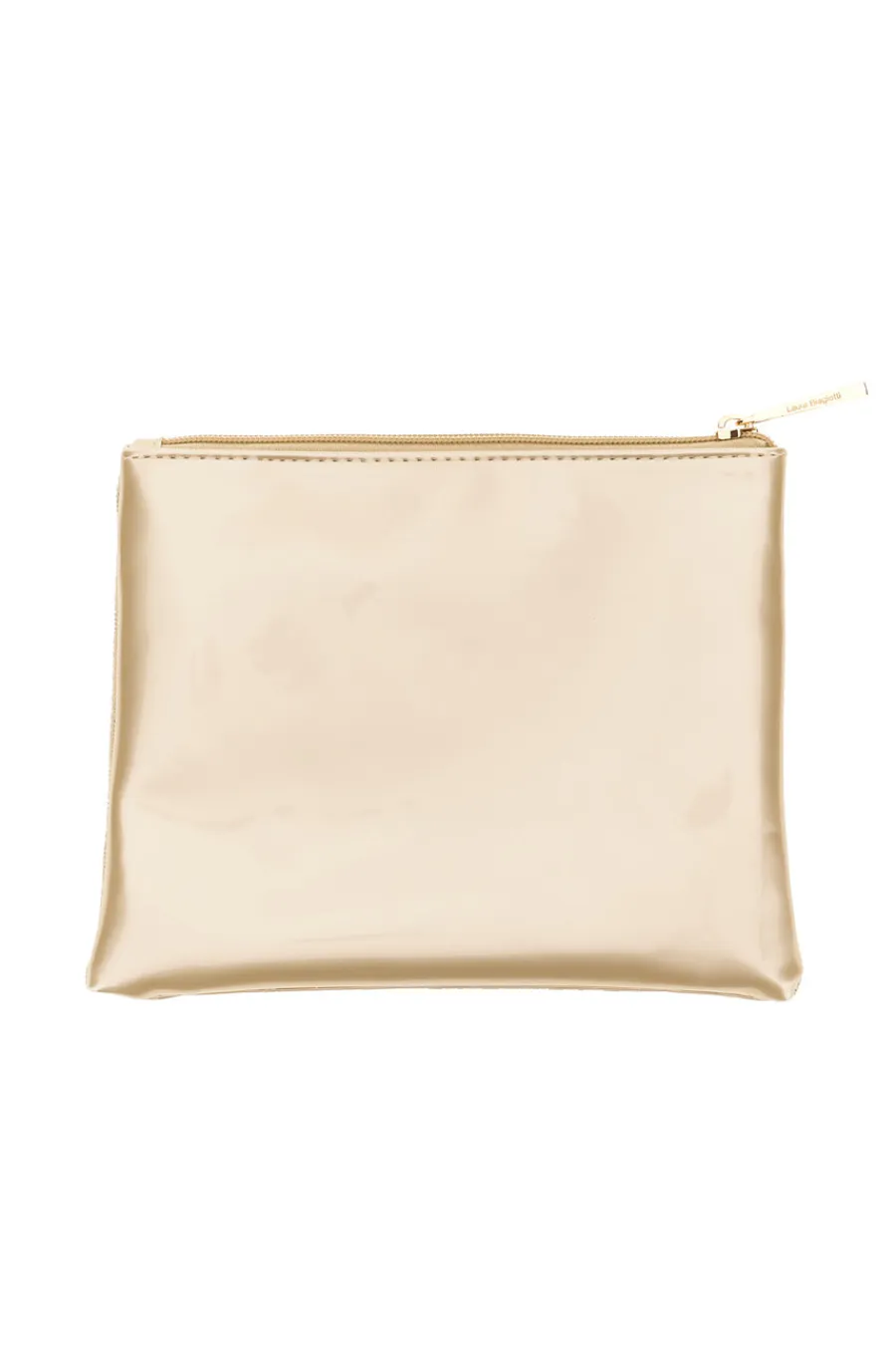 LAURA BIAGIOTTI Pochette Oro con Monogramma in Rilievo e Chiusura a Zip LB26S-284-1/G