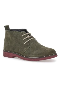 Uomo PITTARELLO Polacchini verdi in vera pelle con suola bordeaux 322