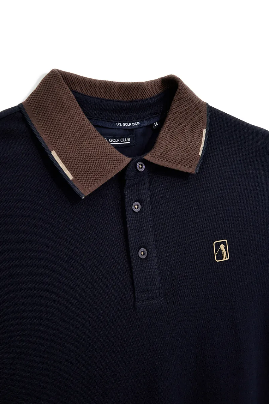 Uomo US GOLF CLUB Poo bu con coetto a contrasto e ogo ricaato Us gof PO2607