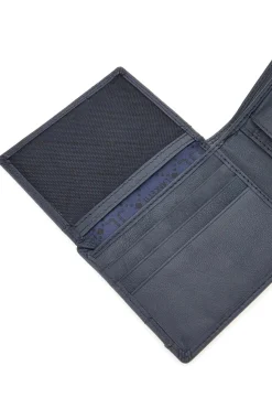 LANCETTI Portafoglio blu in vera pelle con protezione RFID LL25W-768-44