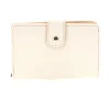 ENRICO COVERI Portafoglio Compatto Bianco Panna con Logo Dorato EC26S-502-008