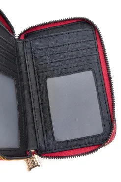 LAURA BIAGIOTTI Portafoglio fucsia con impunture a cuore e doppia zip LB25W-502-006