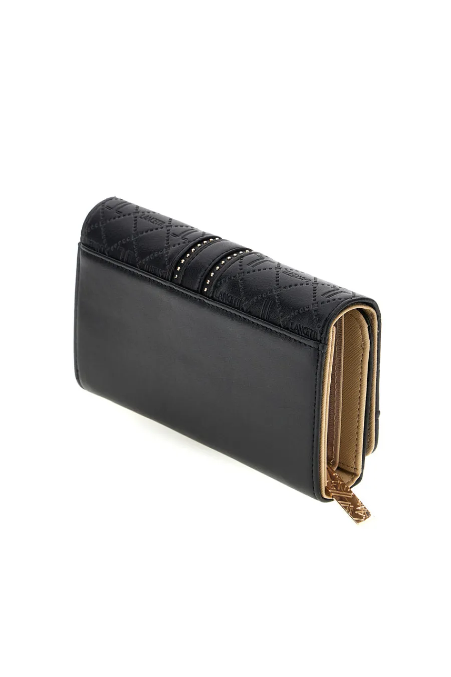 LANCETTI Portafoglio Lungo Nero con Monogram e Borchie LL26S-505-68