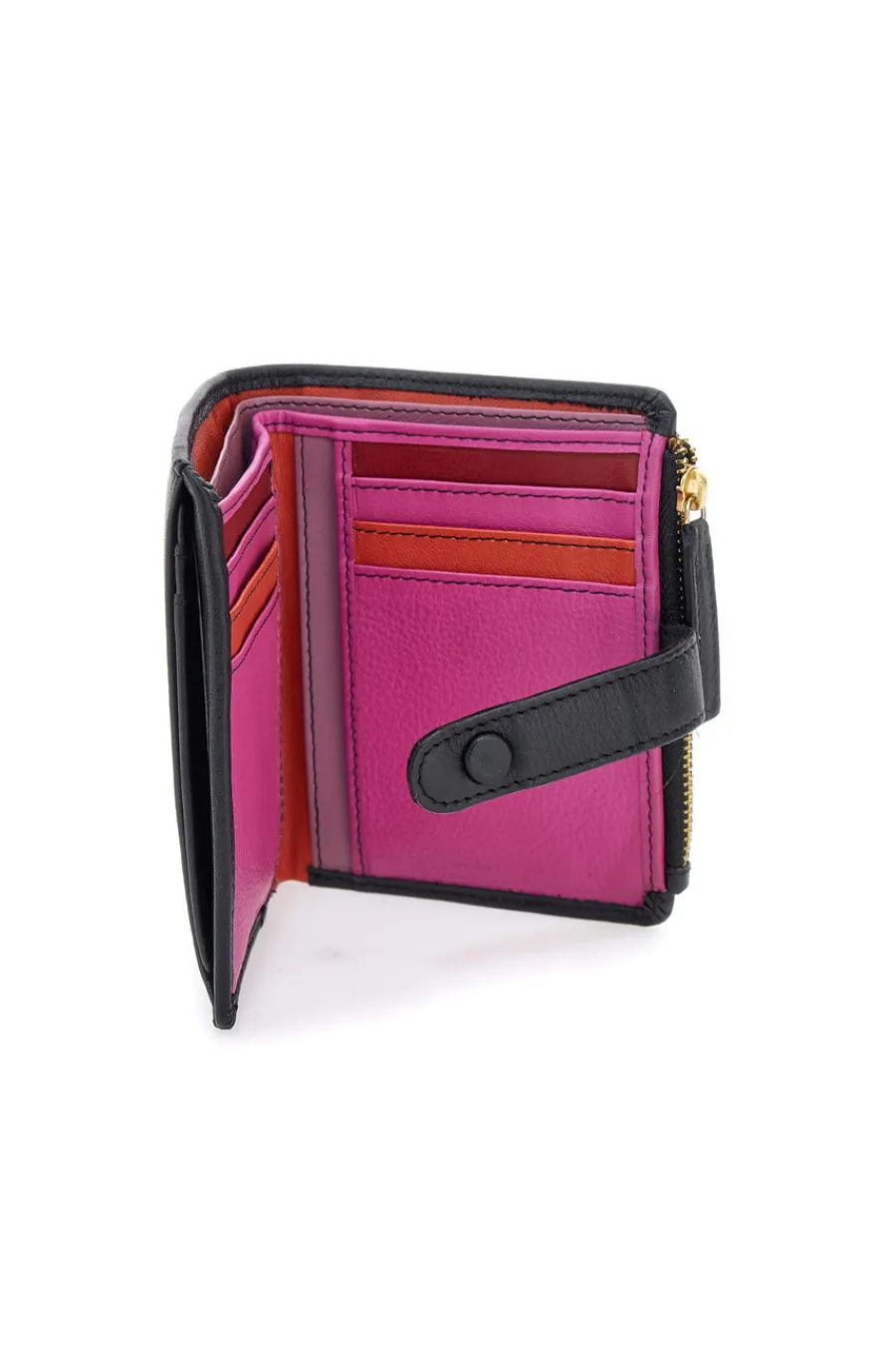 NAJ OLEARI Portafoglio con zip e portacarte integrato in vera pelle Naj-Oleari 2521/RW3