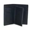 LANCETTI Portafoglio Verticale Blu Navy in Pelle con Protezione RFID LL26S-766-72