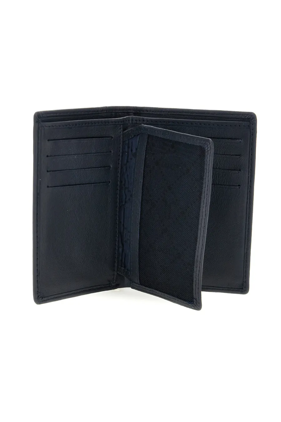 LANCETTI Portafoglio Verticale Blu Navy in Pelle con Protezione RFID LL26S-766-72