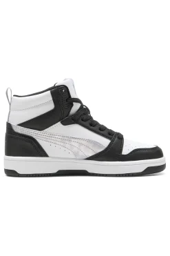 PUMA Rebound V6 Mid Space Belle Jr – Schwarze und weiße High-Top-Sneaker mit schillernden Details WEIß, SCHWARZ Sale