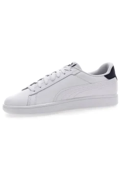 Uomo PUMA Smash 3.0 L Weiße Turnschuhe mit Schnürsenkeln