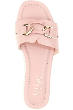 TALEMI Rosa niedrige Hausschuhe mit Kette 1068 ROSE Clearance