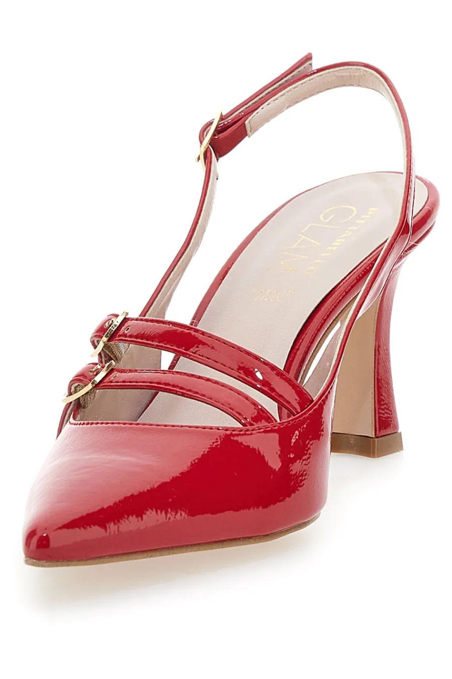 PITTARELLO GLAM e spitze Slingback-Pumps mit Lackeffekt 91 Online
