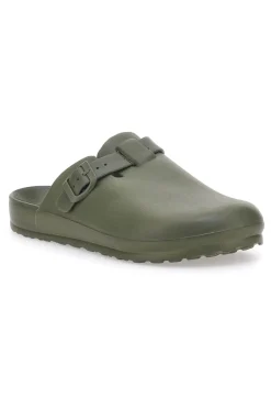 Uomo 2T2L Sabot in gomma verdi con cinturino regolabile JLY09