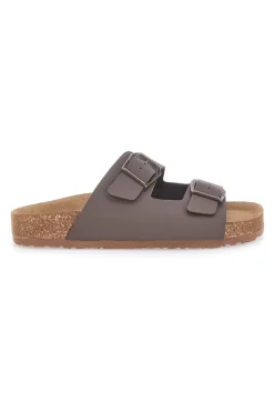 Donna BIO UP Sabot marroni con doppia fibbia e sottopiede anatomico 201