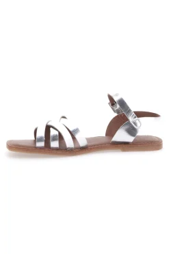 PITTARELLO SUN Sandali Argento con Punta Squadrata e Tomaia in Pelle A99311104 Discount